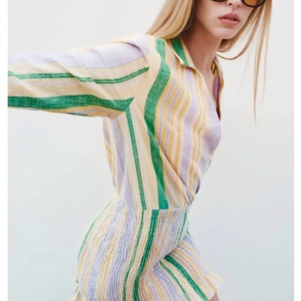 NWT Zara Pastel Striped Smocked Mini Dress "The Valery Dress" Blogger Favorite - Picture 5 of 12